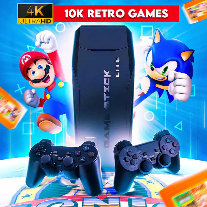 GameStick™ 4K - 10.000 jogos retro | 50% DE DESCONTO